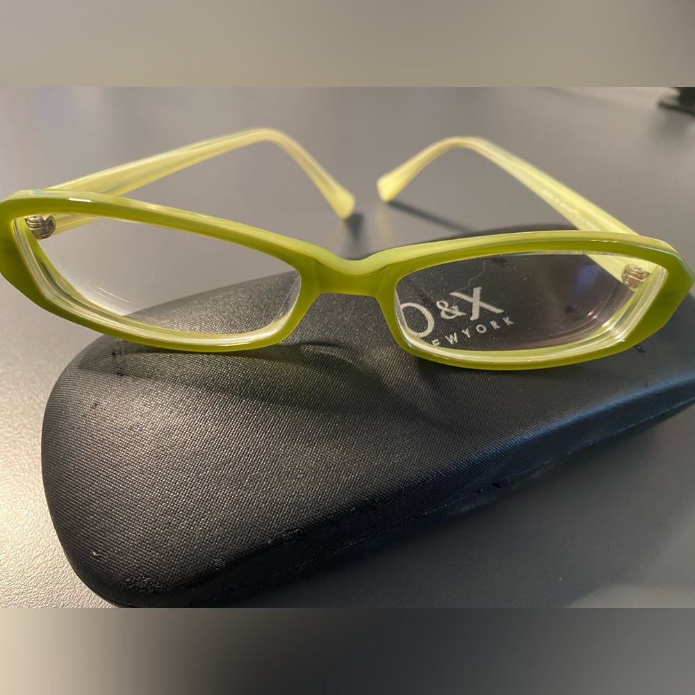 O&X New York glasses frames OP-76U Rare lime green two-tone Oliver Peoples Japan